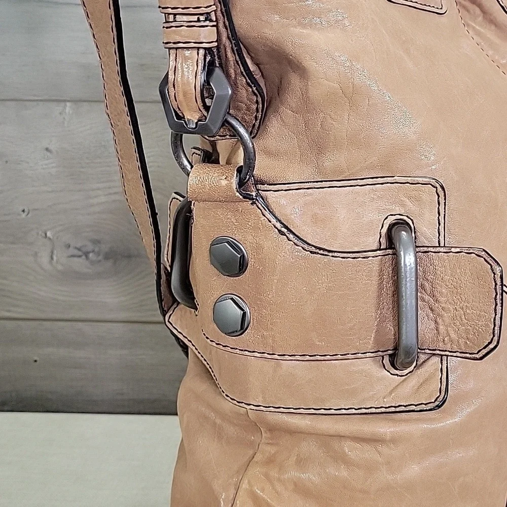 orYANY Brown Large Leather Shoulder Bag Tote Handbag